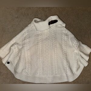 Janie and Jack Girls Winter Cape Sweater- white size 6